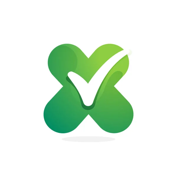 Γράμμα Πράσινο Λογότυπο Σήμα Ελέγχου Στο Εσωτερικό Ιδανικό Για Την — Διανυσματικό Αρχείο