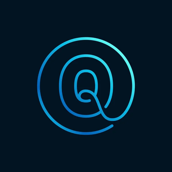 Λογότυπο Γραμμάτων Κύκλο Αδύνατο Στυλ Γραμμής Τέλειο Μπλε Εικονίδιο Για — Διανυσματικό Αρχείο