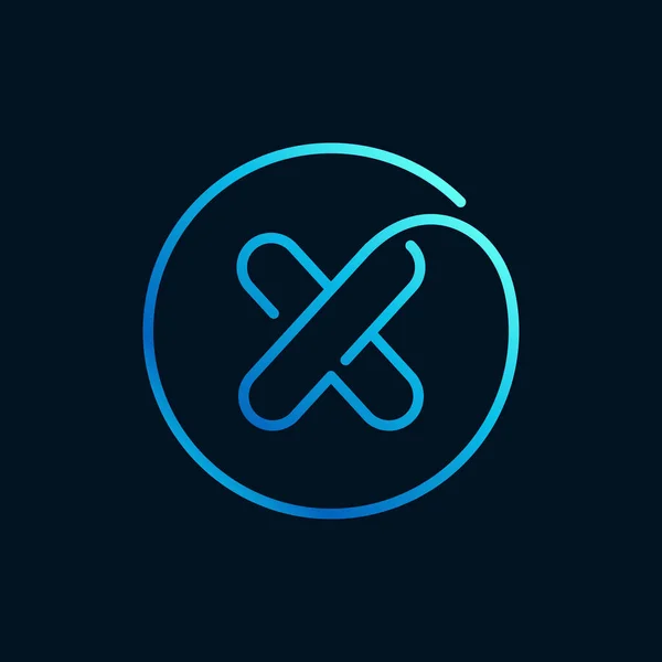 Logotipo Letra Círculo Estilo Linha Impossível Ícone Azul Perfeito Para — Vetor de Stock
