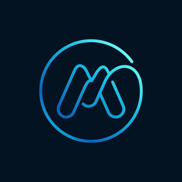 Logotipo Carta Círculo Estilo Linha Impossível Ícone Azul Perfeito Para — Vetor de Stock