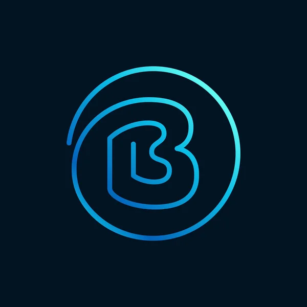 Λογότυπο Γραμμάτων Κύκλο Αδύνατο Στυλ Γραμμής Τέλειο Μπλε Εικονίδιο Για — Διανυσματικό Αρχείο