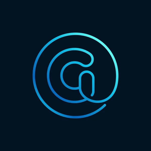 Letter Logo Einem Kreis Unmöglicher Linienstil Perfektes Blaues Symbol Für — Stockvektor