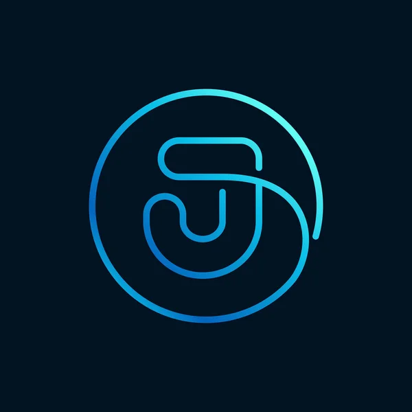 Logo Litery Okręgu Niemożliwy Styl Linii Idealna Niebieska Ikona Cyfrowych — Wektor stockowy