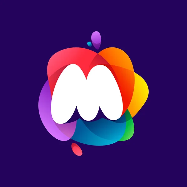 Logotipo Letra Respingo Colorido Gradiente Multicolor Fonte Perfeita Para Rótulos — Vetor de Stock