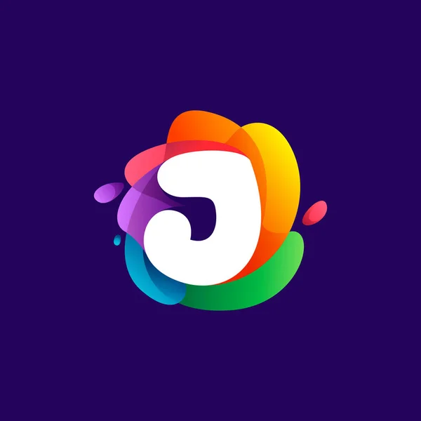 Logotipo Letra Respingo Colorido Gradiente Multicolor Fonte Perfeita Para Rótulos — Vetor de Stock