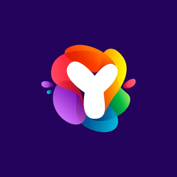 Logo Lettre Dégradé Multicolore Coloré Éclaboussure Fonte Parfaite Pour Les — Image vectorielle