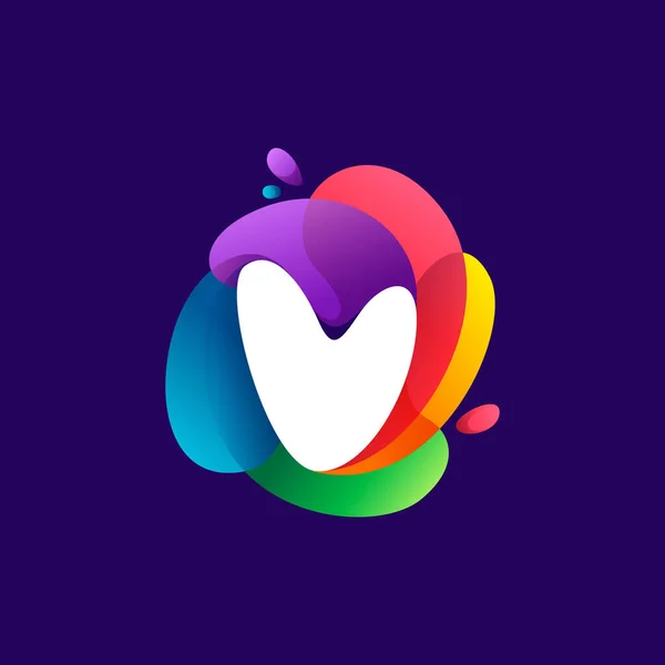 Letter Logo Kleurrijke Multicolor Gradient Splash Perfect Lettertype Voor Media — Stockvector