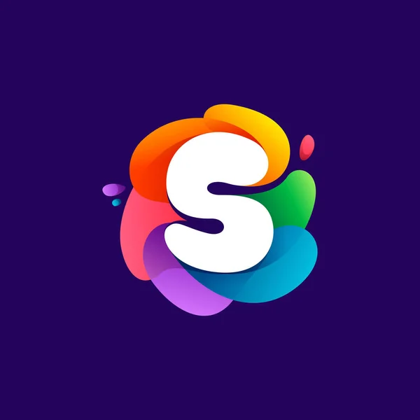 Logotipo Letra Respingo Colorido Gradiente Multicolor Fonte Perfeita Para Rótulos —  Vetores de Stock