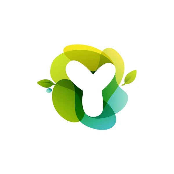 Bokstaven Ekologi Logotyp Virvlande Överlappande Form Vektorikon Perfekt För Miljö — Stock vektor