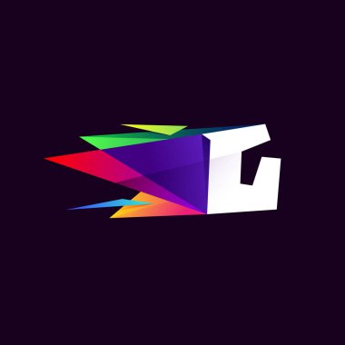 G harfi logosu çok renkli ve düşük polimerli. Dijital şirket için mükemmel bir simge, tavan penceresi kimliği, uzay reklamcılığı, vs..