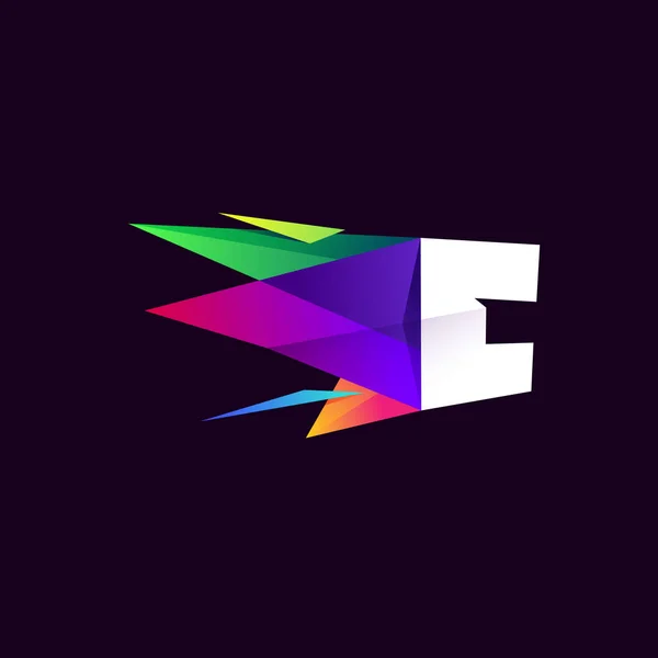 Logo Lettre Dans Style Multicolore Low Poly Icône Parfaite Pour — Image vectorielle
