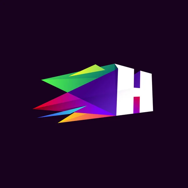 Logo Lettre Dans Style Multicolore Low Poly Icône Parfaite Pour — Image vectorielle