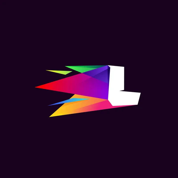 Logo Lettre Dans Style Multicolore Low Poly Icône Parfaite Pour — Image vectorielle