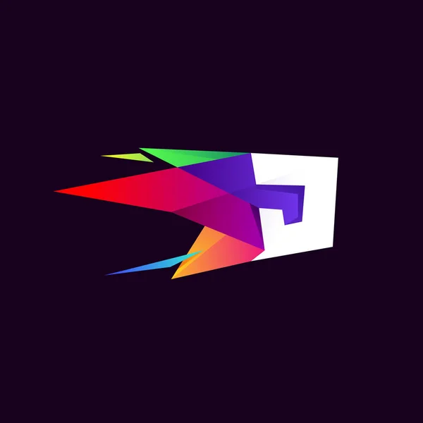 Písmeno Logo Multicolor Low Poly Stylu Ideální Ikona Pro Digitální — Stockový vektor