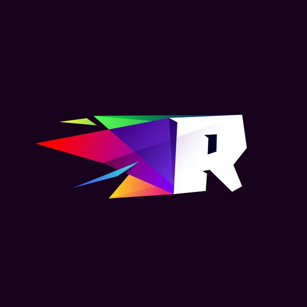 Logo Lettre Dans Style Multicolore Low Poly Icône Parfaite Pour — Image vectorielle