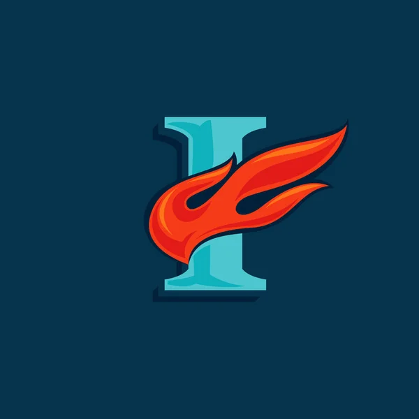 Буква Логотип Быстрой Скоростью Огня Винтажный Шрифт Тенью Линии Векторная — стоковый вектор