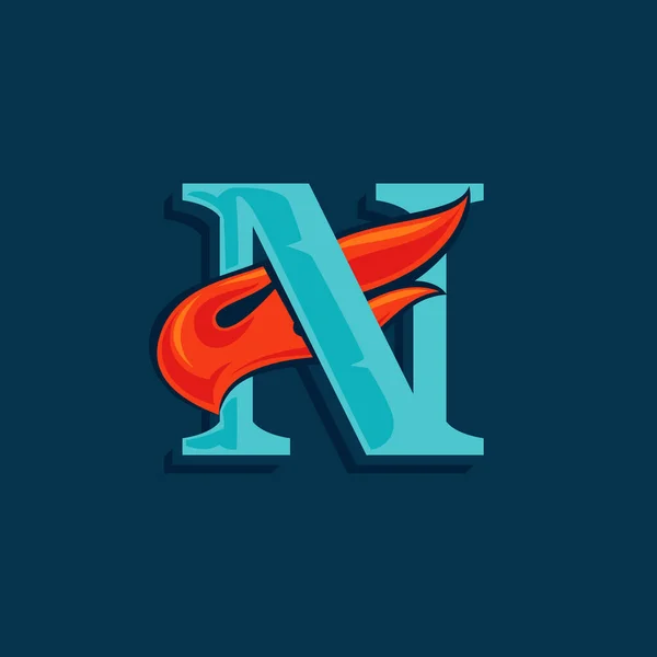 Letter Logo Met Snelvuur Vintage Serif Lettertype Met Regelschaduw Vector — Stockvector