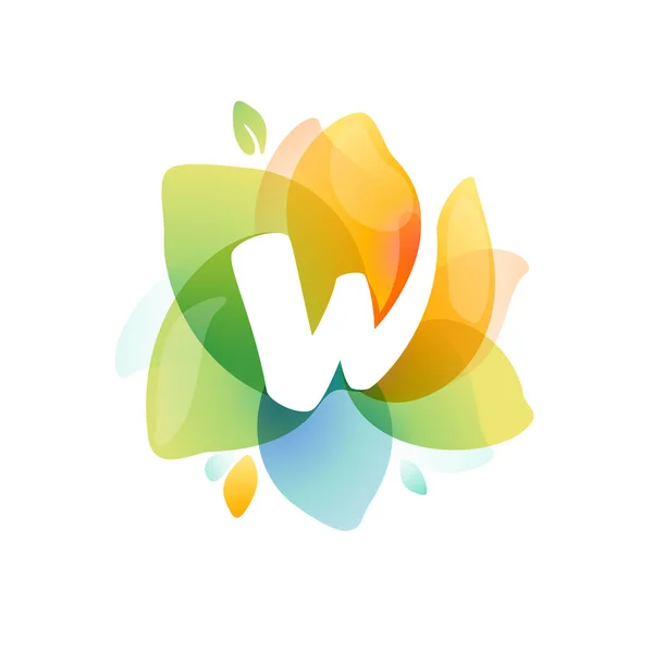 Letter Logo Colorful Watercolor Flower Perfect Font Invitation Design Textile — Stock Vector