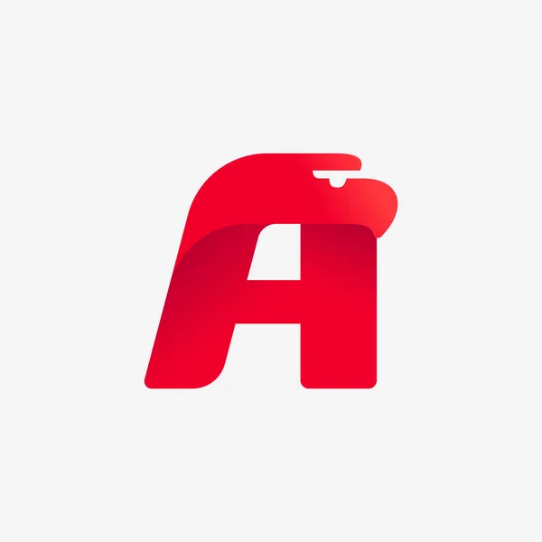 Letter Een Logo Met Adelaarskop Silhouet Vector Italic Lettertype Perfect — Stockvector