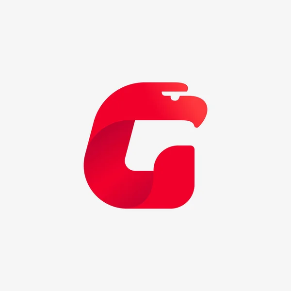 Logotipo Carta Com Silhueta Cabeça Águia Fonte Vetorial Itálica Perfeita — Vetor de Stock