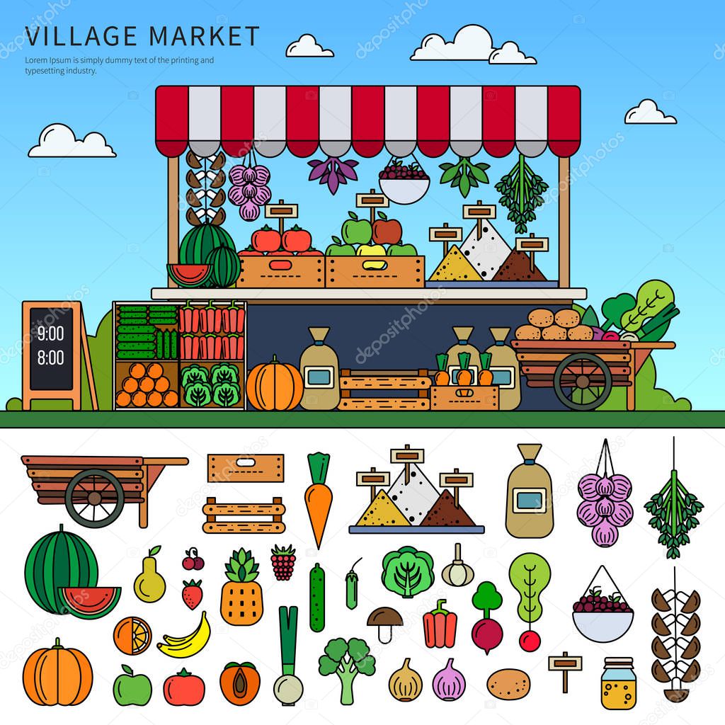 Food market in the village