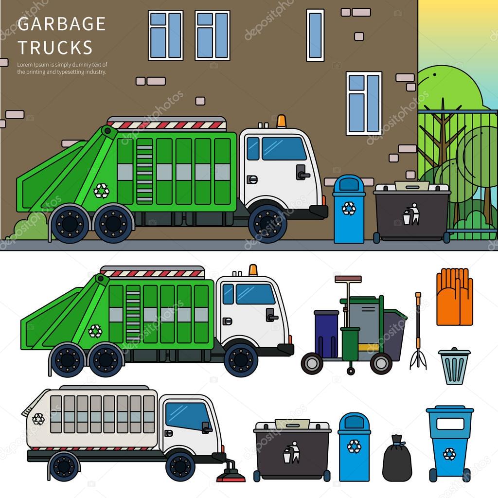 Garbage truck on the street