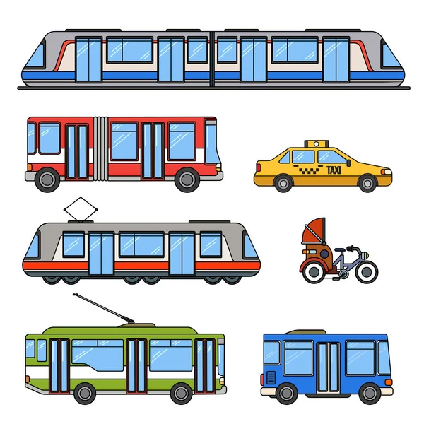 Tipos de transporte urbano — Vector de stock