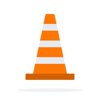 Signal traffic cone vector flat material design isolated object on white background. clipart
