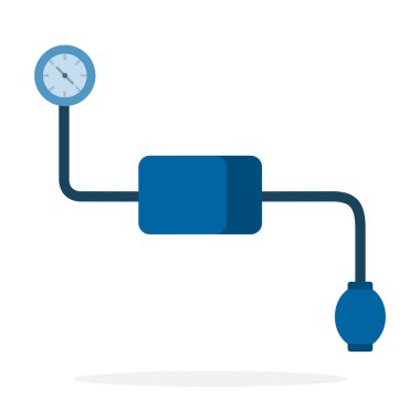 Tonometre vektörü düz malzeme tasarımı beyaz arkaplan üzerindeki izole nesne.
