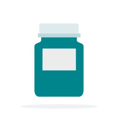 Haplar için kavanoz vektör düz malzeme tasarımı beyaz arkaplan üzerindeki nesne izole.