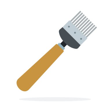 Arıcılık Fork vektör düz malzeme tasarımı beyaz arkaplan üzerindeki izole nesne.
