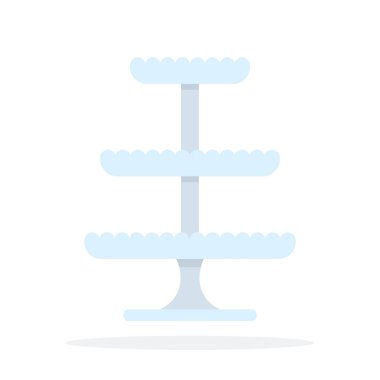 Pasta vektör düz malzeme tasarımı için tabak beyaz arkaplan üzerinde izole nesne.