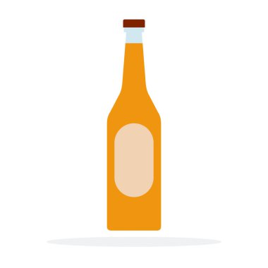 Meyve likörü düz madde tasarımı beyaz zemin üzerinde izole nesne.