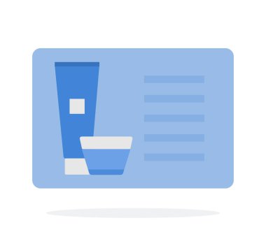 Krem, beyaz arkaplanda izole edilmiş vektör düz malzeme tasarımı nesnesi.