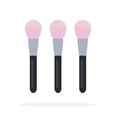 Kırmızı vektör düz malzeme tasarımı için fırçalar beyaz arkaplanda izole nesne.