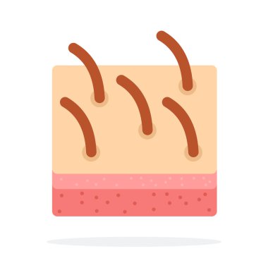 Beyaz arkaplan üzerindeki deri kaplama vektör düz malzeme tasarımı izole nesne.