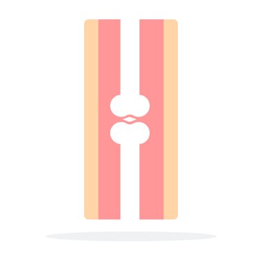 İnsan kemiği vektör düz malzeme tasarımı beyaz arkaplan üzerindeki izole nesne.