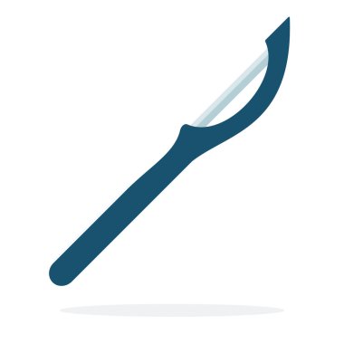 Patates vektör düz malzeme tasarımı için bıçak beyaz zemin üzerinde izole nesne.