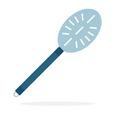 Beyaz zemin üzerinde boşluklar vektör düz malzeme tasarımı ile makarna kaşığı.