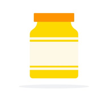 Hardal bükülmüş kavanoz vektörü izole