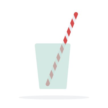 Bir kokteyl pipetini cam bir vektörde izole eder.