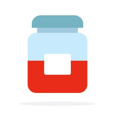 Paprika vektörü düz izole edilmiş baharat için cam kavanoz