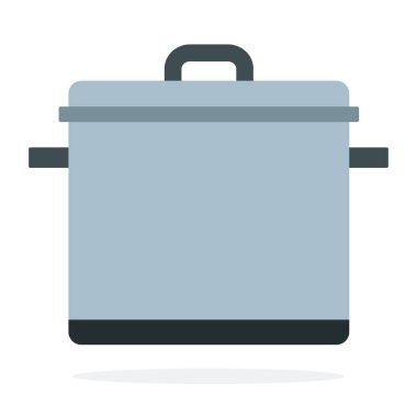 Kapak vektörü düz izole edilmiş büyük bir tencere.