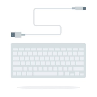 Kablosuz bilgisayar klavyesi ve usb kablosu
