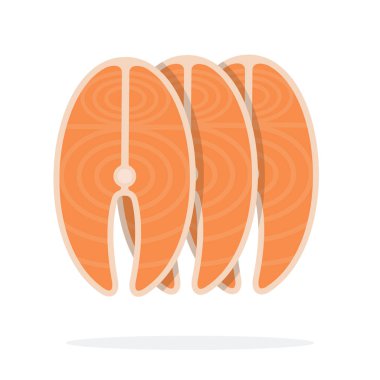 Pişmemiş somonun parçası.