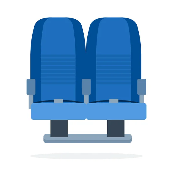 Dual Seats Flugzeug Vektor flaches Material Design isoliertes Objekt auf weißem Hintergrund. — Stockvektor