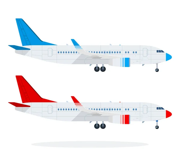 Пасажирські авіалайнери Векторний дизайн плоского матеріалу ізольований об'єкт на білому тлі . — стоковий вектор