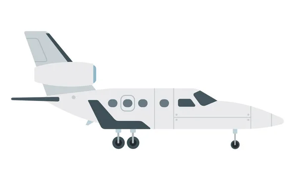 白い背景にテールベクトルフラット材料設計絶縁体オブジェクトを持つタービン航空機. — ストックベクタ