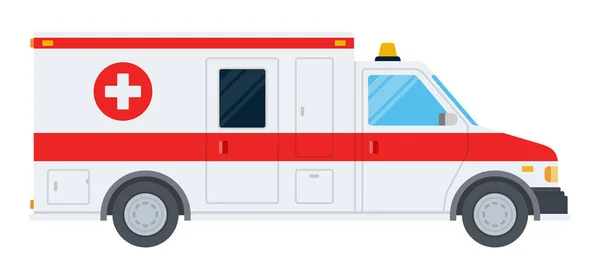 Ambulanza auto vettore piatto materiale design isolato oggetto su sfondo bianco. — Vettoriale Stock