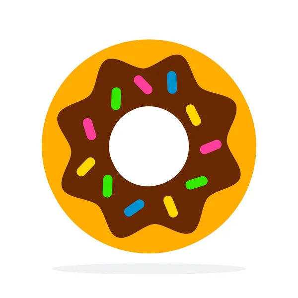 Donut with icing vector flat material design isolated object on white background. — Stock Vector